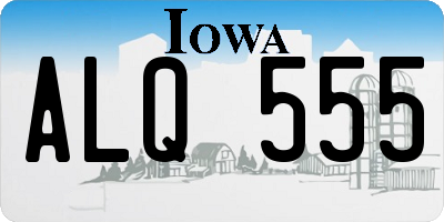 IA license plate ALQ555