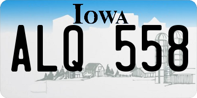IA license plate ALQ558