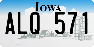 IA license plate ALQ571