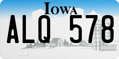 IA license plate ALQ578