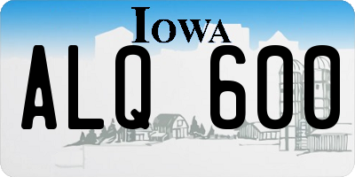 IA license plate ALQ600