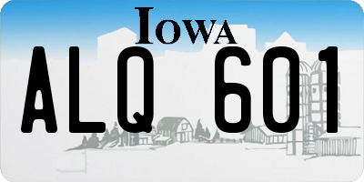 IA license plate ALQ601