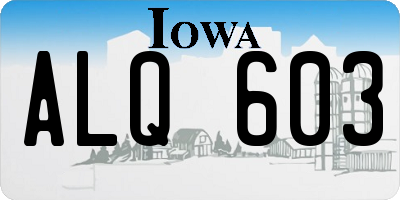 IA license plate ALQ603