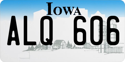 IA license plate ALQ606