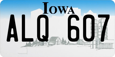 IA license plate ALQ607