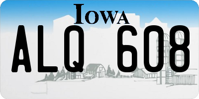 IA license plate ALQ608