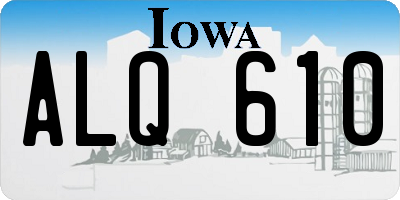 IA license plate ALQ610