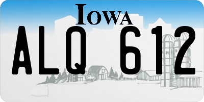 IA license plate ALQ612