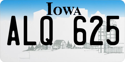 IA license plate ALQ625