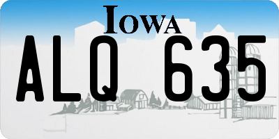 IA license plate ALQ635