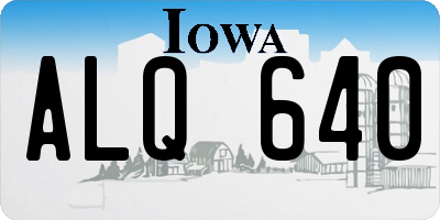 IA license plate ALQ640