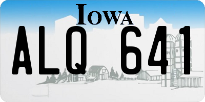 IA license plate ALQ641
