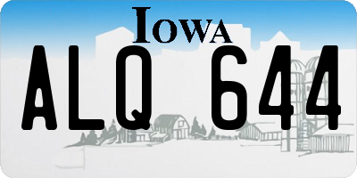 IA license plate ALQ644