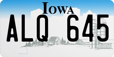 IA license plate ALQ645