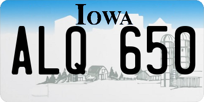 IA license plate ALQ650