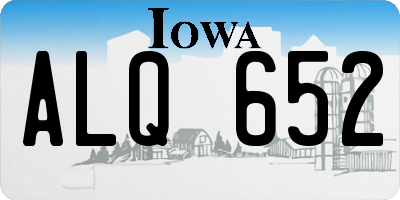 IA license plate ALQ652