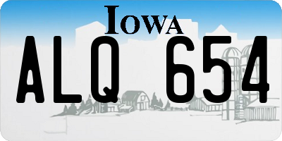 IA license plate ALQ654