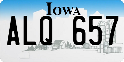 IA license plate ALQ657