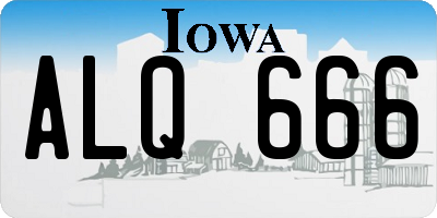 IA license plate ALQ666