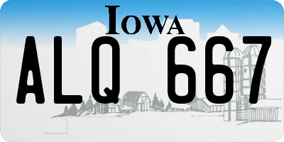 IA license plate ALQ667