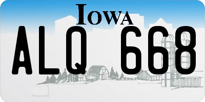 IA license plate ALQ668