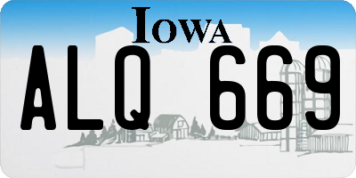 IA license plate ALQ669