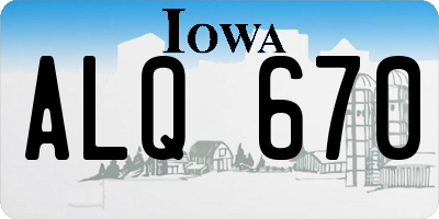 IA license plate ALQ670