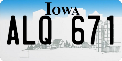 IA license plate ALQ671
