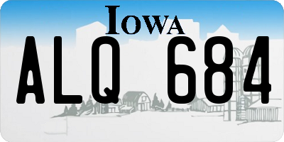 IA license plate ALQ684
