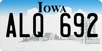 IA license plate ALQ692