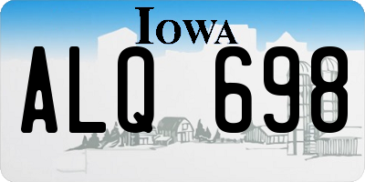IA license plate ALQ698
