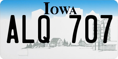 IA license plate ALQ707