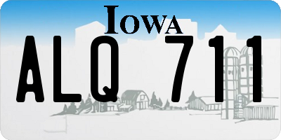 IA license plate ALQ711