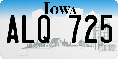 IA license plate ALQ725