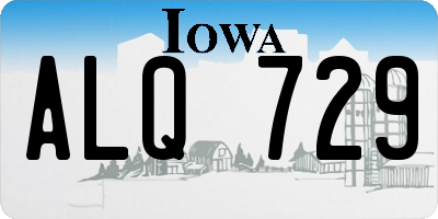 IA license plate ALQ729