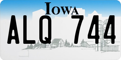 IA license plate ALQ744