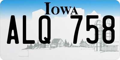 IA license plate ALQ758