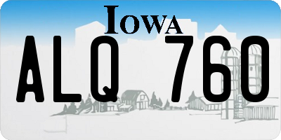 IA license plate ALQ760