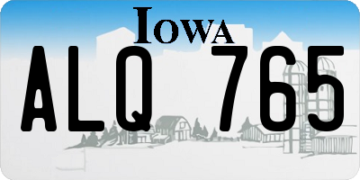 IA license plate ALQ765