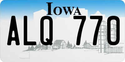 IA license plate ALQ770