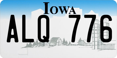 IA license plate ALQ776
