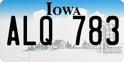 IA license plate ALQ783