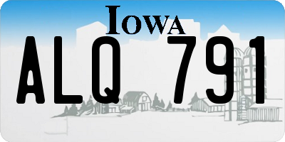 IA license plate ALQ791