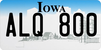 IA license plate ALQ800