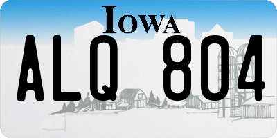 IA license plate ALQ804