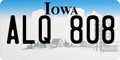 IA license plate ALQ808