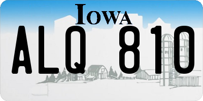 IA license plate ALQ810