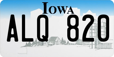 IA license plate ALQ820