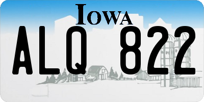 IA license plate ALQ822
