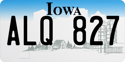 IA license plate ALQ827